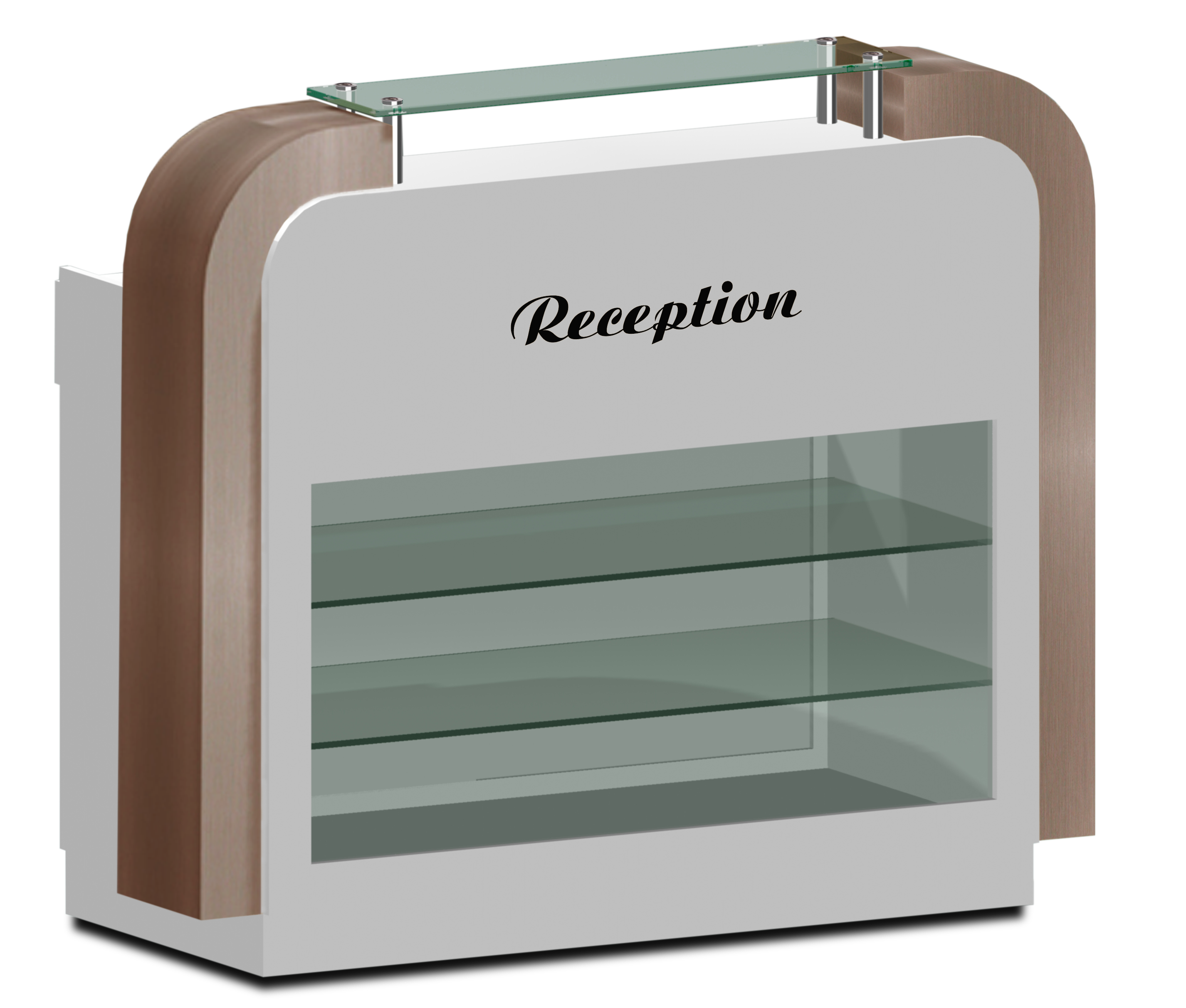 Reception Desk C-39 (White/Copper)